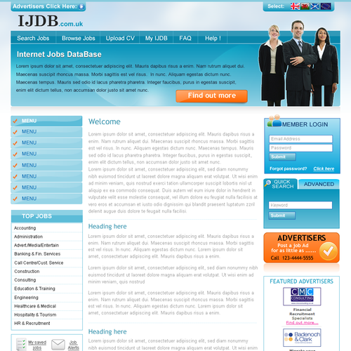 Design di www.ijdb.co.uk site design ! di Nadia P