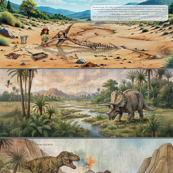 Design by Mario Lampic titled "Interior design of the book "The Illustrated Dinosaurs on Planet Earth""