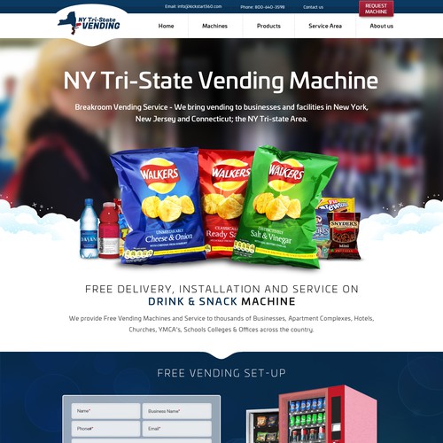Just The Home Page! For Vending Machines Web page design contest