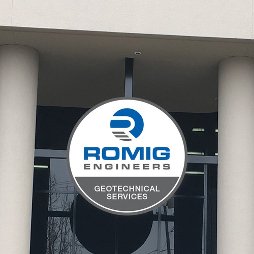 Circular Building Sign for Engineering Company Design by SoftSkills