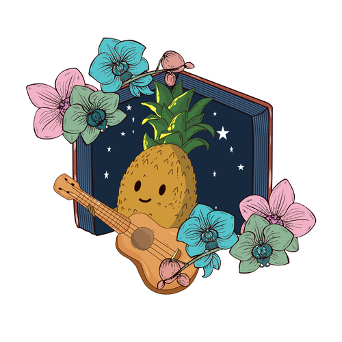 Pineapple and Ukulele love story Design by outbox design