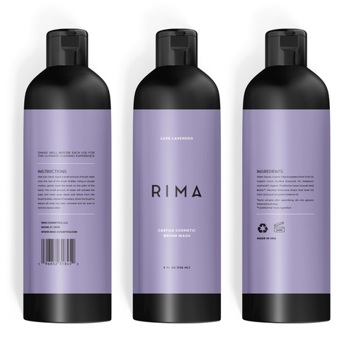 Minimalist Label for a luxury brand of cosmetic brush washes Design by PCab Designs