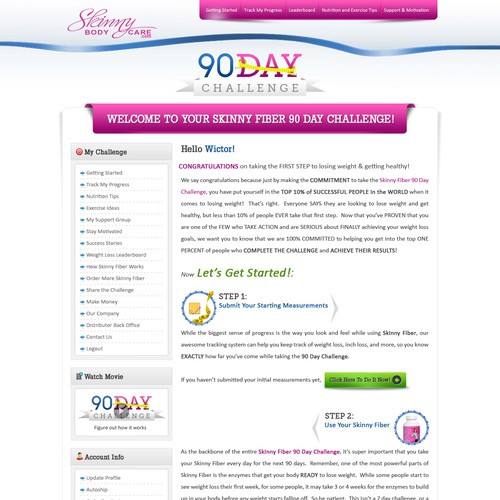 Design di Create the next website design for Skinny Fiber 90 Day Weight Loss Challenge di purplecherrystudios