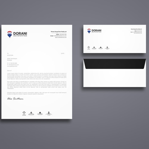 BUSINESS CARD, LETTERHEAD & ENVELOPE Design by Galaxiya