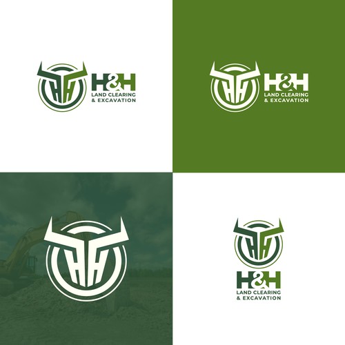 LOGO AND LETTER HEAD FOR H&H LAND CLEARING AND EXEXCAVATION-ontwerp door d'zeNyu