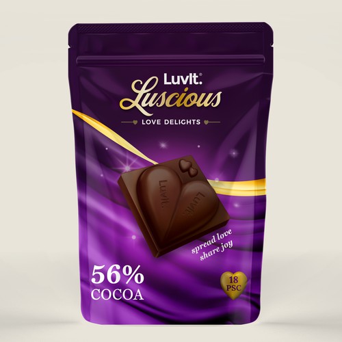 Design a standout label for a Premium Chocolate Homepack Design réalisé par Radmilica