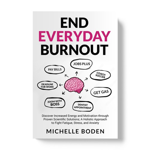 Book cover to End Everyday Burnout and grab the attention of multi-tasking 25-58 year old women Design by TopHills