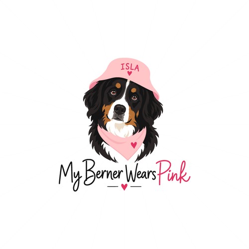 "Logo for Whimsical Dog Subscription: "My Berner Wears Pink"" winning Postcard, flyer or print