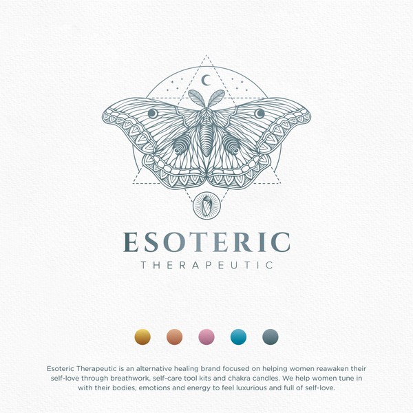 Esoteric Butterfly Moth Geometry Logo