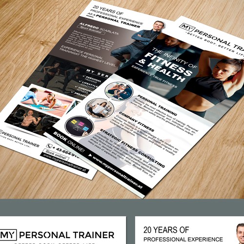 Professional, Upmarket, Personal Trainer Flyer Design for Clinical Strength  by alex989