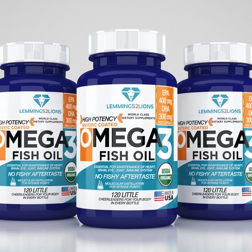 Create a wow factor label for an Omega 3 fish oil label Design by DagDigi