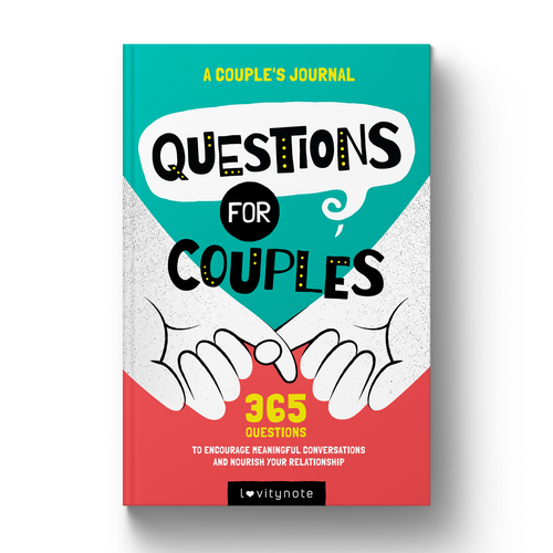 Create a must-buy cover design for an activity book for couples