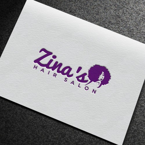 Showcase African Heritage and Glamour for Zina's Hair Salon Logo Design by ichez