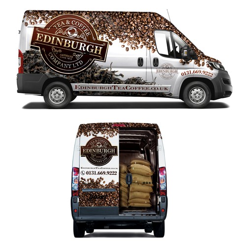 Design a show stopping Van Wrap for Edinburgh Tea and Coffee Co. Design by Konstantin Graphics