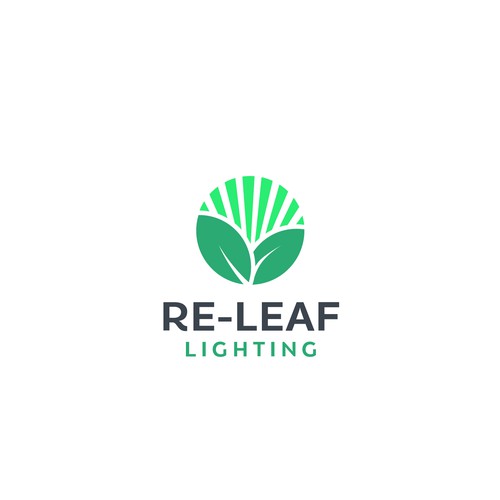 Re-LEAF Lighting logo Diseño de genesis.design