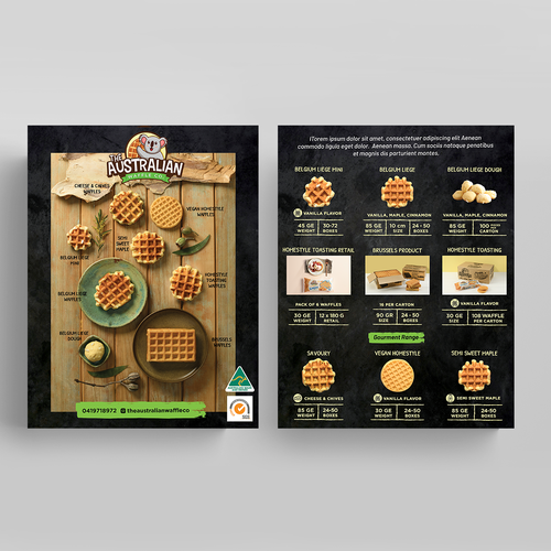 Waffles Product Sales Brochure Design by Clau489