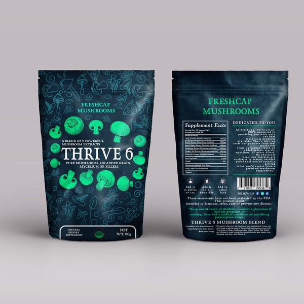 Packaging design for Freshcap mushrooms