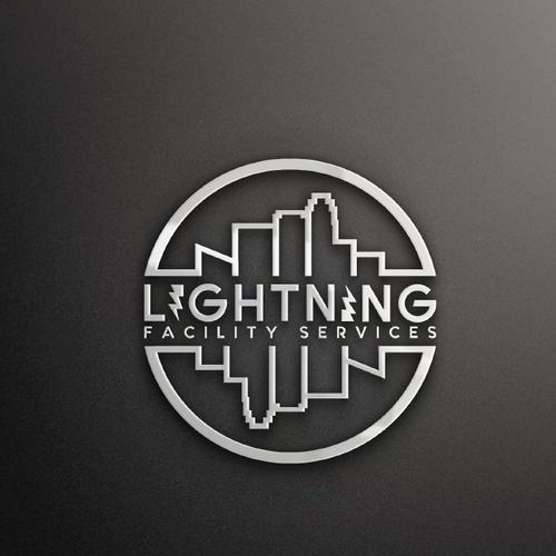 Cool logo using a lightning bolt for commercial maintenance/cleaning company. Design by HadiArts