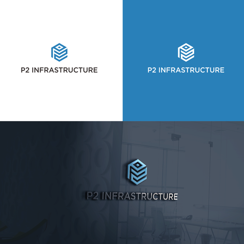 P2 Infrastructure Logo Design Diseño de Midnight-Blue