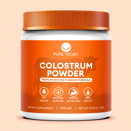 Re-design Supplement Label to capture Amazon shopper attention & boost CTR - Colostrum Powder Diseño de SONUPARMAR