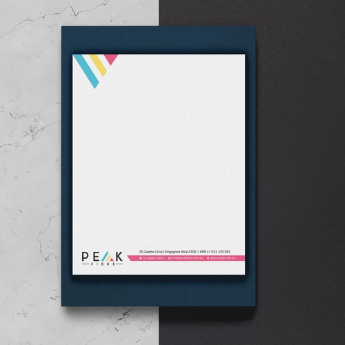 Creative, slick, professional Stationary for New Brand - Peak Fibre - Design by Sawama