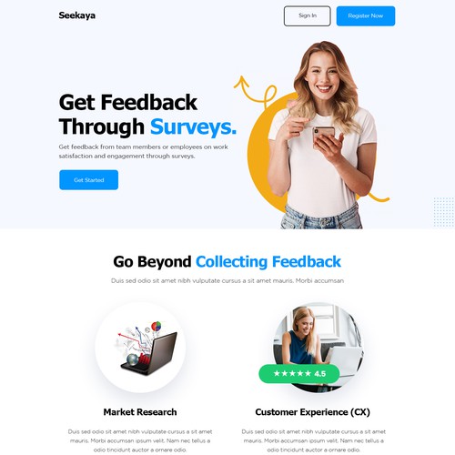 Fun and intuitive webpage for employee satisfaction survey! Design by FuturisticBug