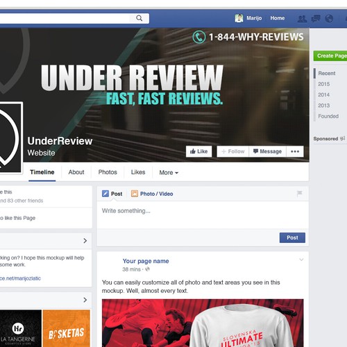 Design by melanin® titled "Facebook Cover For UnderReview.com"