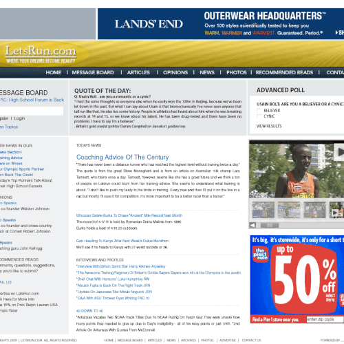 LetsRun.com Homepage Re-Design/Cleanup Diseño de kgn6
