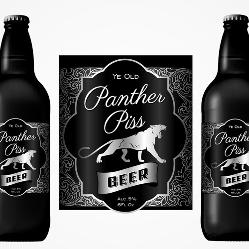 "Panther Piss" BEER Label - GuaranteedWinner - Blind, not private.   Get Pissed!   Design by Sasha999