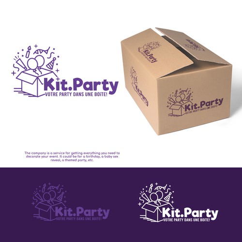 Design a fun logo for a businees offering a party in a box! Design by AdryQ