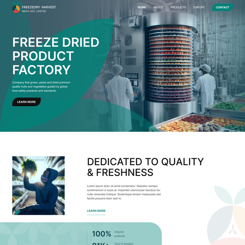 We need a web design for a freeze dried product factory in Kenya Design by FaTiH™