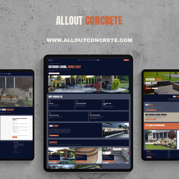 Website design for a stamped concrete contractor