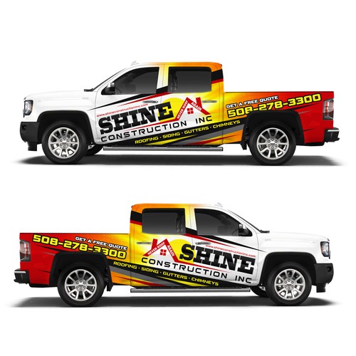 Roofing Company needs vehicle wrap! Guaranteed! Modern & Elegant for GMC Denali 2018 White Truck ! Design von isuk