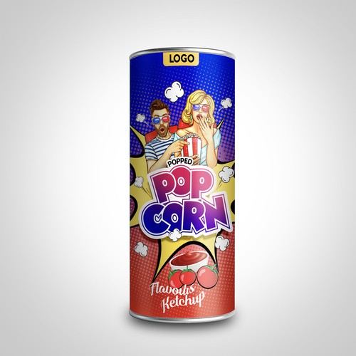 Design Premium Quality Popped Pop Corn Packaging di sougatacreative