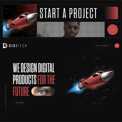 Modernized Rocket Graphics Design Branding Asset Design by Jotch.Art