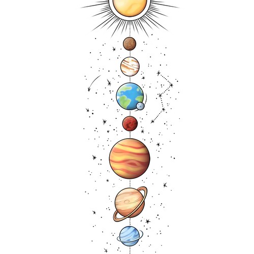 Planetary Tattoo Design Design by Diana Silence