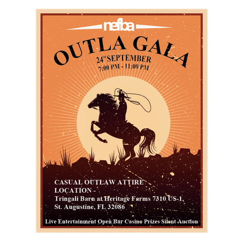 Design an Eye Catching flyer for our Outlaw Gala Design by AnikFolia