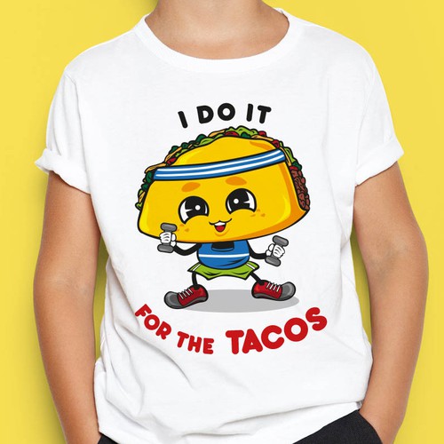 Taco t-shirt designs for children's clothing company. Design by Ronny Hermawan