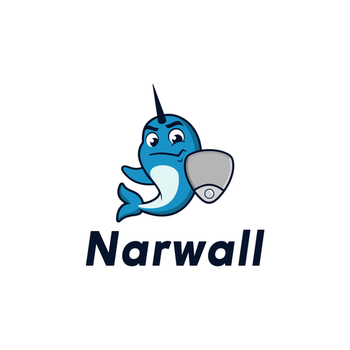 Create a cute, premium narwhal mascot for a bold, innovative COVID mask Design by DZenhar Studio