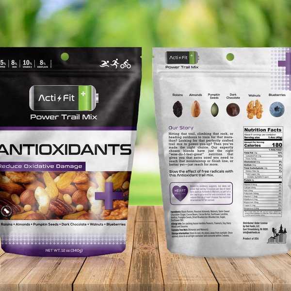 Logo design and packaging for all products for Trail Mix Company