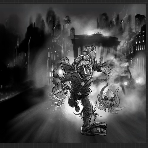 Book cover: Fantasy novel (humour, magic, steampunk) set in victorian Berlin Design by john g. reinhart