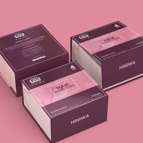 Hiniwa Hair Claw Clips package design Design by CUPEDIUM