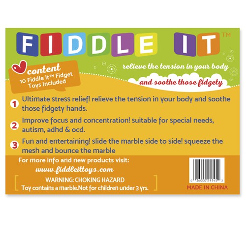 Design a poly-bag sticker label for Stress Relief Toy women/kids Design by Evangelina