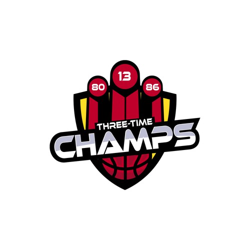 Basketball Logo for Team 'Three-Time Champs' - Your Winning Logo Featured on Major Sports Network Design by BRANDIT+