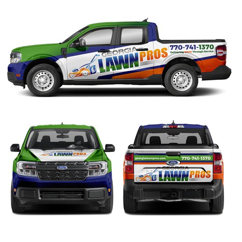 Need eye catching wrap designed for a lawn care company! Design by Anugerah ilahi