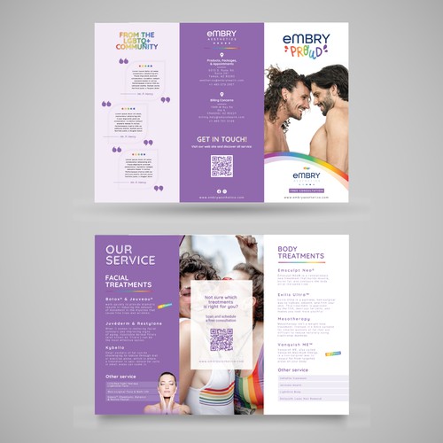 Design a LGBTQ Pride brochure for med spa Design by Bonda Creative