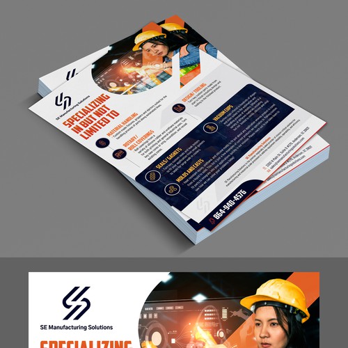 Clean single page line card for potential customers Design by 123Graphics