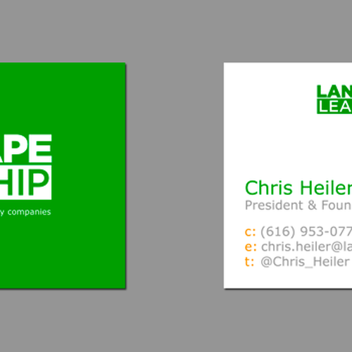 New BUSINESS CARD needed for Landscape Leadership--an inbound marketing agency Réalisé par CNC Designs