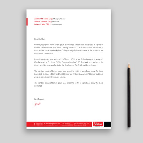 Letterhead for Divorce & Family Law Firm; Modern, Conservative Design Design by Rifat Sarkar