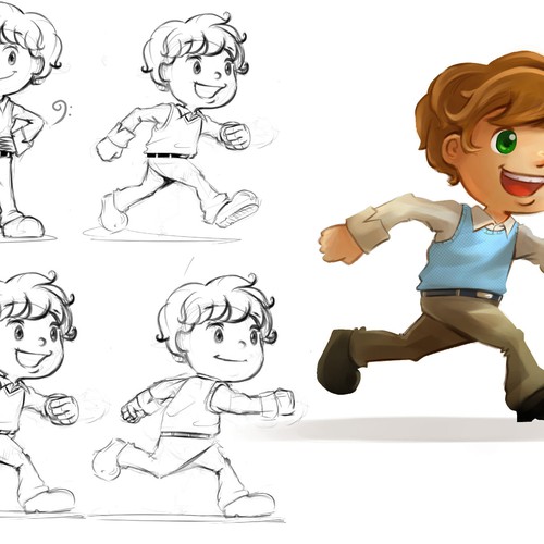 Design Sprite Sheet for Puzzle-Adventure Game Character! Design by Agrii